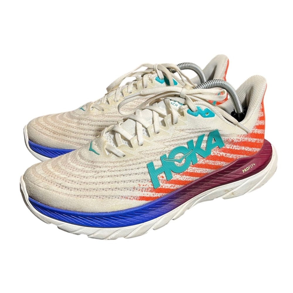 Hoka One One Mach 5 White Flame Running Training Shoes Sneakers Size 11 B